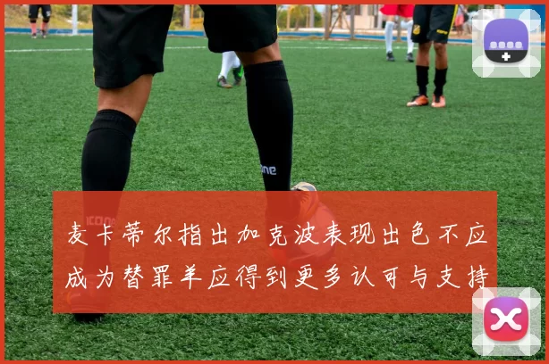 麦卡蒂尔指出加克波表现出色不应成为替罪羊应得到更多认可与支持